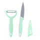 Bethers Stainless Steel Fruit Knife Two-Piece Set Portable Fruit Knife Grater Knife Tool Set Wheat Straw Home Multi-Function Knife for Dormitory Students