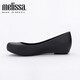 Melissa Spring and Summer Solid Color Fish Mouth Flat Sole Adult Women Single Shoes Jelly Shoes 32938 Black (01003) 36