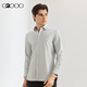 G2000商场同款棉质混纺亲肤斜纹长袖衬衫 灰色 XL/09