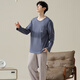 Langsha Pajamas Мужчины на 100% чистое хлопковое с длинным рукавом мужская домашняя одежда осень и зима удобная хлопковая пижама пижамы и брюки.