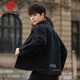 Pierre Cardin Men's Wool Jacket 2025 New Spring and Autumn Double-sided Woolen Trendy Short Coat Casual Woolen Jacket Black M Weight 115Jin Jin is equal to within 0.5 kg