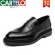 
CARTELO crocodile shoes trendy men's business formal wear casual height-enhancing Korean style summer thin British style leather shoes men's black 9715 41