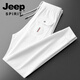 Jeep Spirit Light Luxus Sommer dünne Ananas Muster Weiße Hosen für Männer schlanke Fit Bindungen High-End European Elastic Sporthose für Männer grau xl empfohlen 120-140jin [Jin entspricht 0,5 kg]