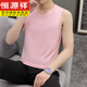 HENGYUANXIANG MEN'S SUMME sans manches glaciaire Silk Cool Veste's Veste's Cotton V-Neck White White Sports Fitness Couleur Couleur de couleur Black 601 Couleur continue V Vest 3xl (190) -