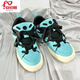 An early summer canvas men's shoes for spring and autumn middle school students American retro skateboard shoes niche design bread casual trendy shoes thick sole red and blue (main picture model) 41