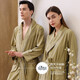 Dünne Satin-Bademantel am Ende des Jahres absorbieren die Nachthemd-Damen des Ehepaars Lange Plus-Größe Bademänze Frühling und Herbst 2201 Carbon Asche (Männer) 5xl (180-190 cm, 180-260jin [Jin gleich 0,5 kg])