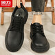 Warrior Business Retro Casual Work Shoes Мужчины кружевные кожаные туфли мужчины 1632 черные 43