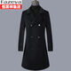 
Fazeya Hengyuanxiang high-end wool double-sided wool coat men's jacket windproof scarf collar fashion autumn and winter long windbreaker black 185/XXL
