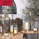 Candlestick candlelight dinner European simple stainless steel light luxury candlestick ornaments golden silver windproof wind light romantic 6629S silver