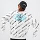 VensUp Round Neck Sweatshirt Männer und Frauen Trendy Brand Herbst- und Winterdruck Panda Brief runden Hals lässig rosa Sweatshirt 12044 Weiß XL