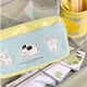 Canaan Songji Simple Japanese style ins large capacity color matching niche pencil case Middle and high school student exam portable pencil pencil case Yellow and blue splicing puppy pencil case Connect puppy pencil case