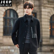 JEEP SPIRIT Double-sided Velvet Jacket Men's Woolen Woolen Coat Short Autumn and Winter 2025 New Lapel Jacket Thickened 8355 Style Black (Main Image Video Style) M (125Jin Jin is equal to less than 0.5 kg)