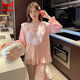 Cat Man Pyjamas für Frauen im Herbst und Winter 2023 neuer Stil von Gold Samt Prinzessinstil süß und niedlich Palast dünner Samt-Heimkleidung Set 723# Pink [hochwertiger Samt] M [Empfohlen 75-95jin [Jin gleich 0,5 kg] tragen]