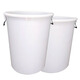 Xingyun large plastic drum round storage bucket large capacity hotel kitchen trash can outdoor white without lid filled with water about 65Jin Jin equals 0.5kg industrial product thickened