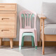 Camellia small stool plastic stool low stool bathroom laundry stool household shoe changing stool children's backrest chair-green (0805)