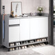 Mikemijia (Mikemijia) Mikemijia Gabinete de calzado simple Puerta doméstica Moderna de porche Simple Entrance y pared integrada 2025 Nuevo modelo [cuatro puertas y un sorteo] Morandi Gray 120*32 Asamblea (autoinstalación)