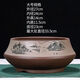 Yixing lila Tonblüten Pot Keramik Haushalt Einfacher runde große, mittlere und kleine Durchmesser Baum Bonsai Topf 693 Schalen kleiner roter Topf mit Kunststoffschale + Abflussnetz