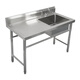 Commercial stainless steel sink with stand kitchen single and double sinks washing dishes and vegetables wash basin with platform canteen thickened version 150*60*80 single pool right platform