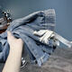 Summer delgado 2025 Wintura elástica Jeans sin restricciones Harem elástica del elástica Harem gratis Pantalones informales gratuitos Azul claro 6623 delgado 36 (recomendado 165-185Jin [Jin equivale a 0.5 kg])