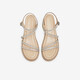 
Heshe (TATA) beautiful wedge sandals for women wearing one-strip fashion sandals for summer 7UA03BL4 Silver 39