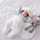 Rabbit Big Wen Baby Holding Bedle Sleeping Bag in Autumn and Winter Thickened Warm 0-1 Year Old Newborn Swabbing Clothes Clothes Anti-Shocking Outing Supplies Blue [Thickened Pure Cotton Inner] Recommended 0-6 Months