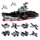 Enlightenment building blocks large aircraft carrier children's intellectual assembly toy aircraft carrier puzzle warship military boy gift 678 pieces 8 in 1 Liaoning aircraft carrier [with 8 figures]