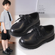 Xin Yueqing children's shoes boys' single leather shoes spring and autumn new British style black soft sole performance shoes for middle-aged and older children and primary school students A-315 upgraded version black 37 inner length 23 cm