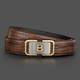 COW belt men's automatic buckle cowhide gift box belt business casual light luxury crocodile pattern pants belt gift 1002 coffee color