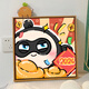 Shantoulin pueblo lindo dibujos animados de año nuevo Fiesta de huevo Digital Pintura al óleo Pintura al óleo infantil pinturas al óleo hechas a mano 20*20 cm Apretado marco interno de madera maciza SJ13698 x Pigmento resaltado + lienzo de aceite + +