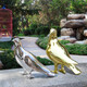 Juyanghui simulated pigeon ornaments, animal sculptures, imitation stainless steel, copper birds, swallows, outdoor courtyard garden interior decorations, silver electroplating style 3