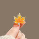 QUAMER small maple leaf brooch, high-end women's retro corsage collar, anti-exposure buckle to fix clothes, yellow small maple leaf-brooch