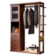 Shaochengke Massivholzbügel Kleiderspiegel integriertes Haus Schlafzimmer Wohnzimmer Kapuze Rack Rack Multifunktion Aufbewahrung Kleidung Rack Walnuss Farbe 120 cm (Paketinstallation)