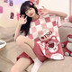 DYAASS大码200斤睡衣夏季少女士短袖短裤夏款甜美可爱胖mm家居服加大号 672紫熊 4XL码175-210斤加肥大码