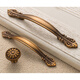 
XMSJ American antique yellow bronze furniture hardware handle European cabinet cabinet drawer wardrobe door handle new Chinese small 6627 yellow bronze-96
