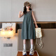
Qipai Girls Suit Summer Thin 2024 New Fashionable Girls Summer Suit Children's Summer Overalls Summer Shorts Overalls 160 (suitable for height 150CM)