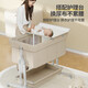 
ULOP (ULOP) crib multi-function bed movable splicing baby bed small apartment newborn sleeping artifact shaker Cradle crib [diaper table + mosquito net]-Khaki