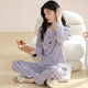 Femaiibo Pyjamas Damen Herbst 2023 Neue Baumwoll-Langhülle Dünne süße Schüler Cartoon Großgröße Home Clothing Set MP 09M9902 M 155-160c (40-50 kg)