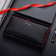 Pier Cardin Herren Handtasche Geschäft Langes Kuhpferds Brieftasche Reißverschluss Ticket Clip Wallet Clutch Geschenkbox für Freund Dad Geschenk Geschenk, um Reichtum und Segen anzuziehen