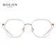 Bolon Tyrannosaurus Brille Myopia Gläser Rahmen polygonaler großer Rahmen Retro-Freizeitrahmen für Männer und Frauen BJ6173 B93 ROSE-GOLD-Transparent-Rahmen empfohlen L-you visueller HD-Film 1.60 (innerhalb von 600 Grad)