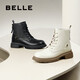 Belle Comfortable Martin Boots Women's Winter New Shopping Mall Sheepskin Fashion Boots B7E2DDD4 Black - Velvet Lining 40 (250mm)