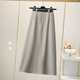Avmko drapey hip-covering pleated skirt for women 2025 new high-waisted suit skirt mid-length A-line bottoming skirt college style light gray S
