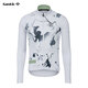 Santic autumn and winter fleece road cycling jersey men's top Gretel white M