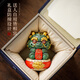 Xiangye Forbidden City Style Cultural Creation Lucky Pixiu Kirin Small Ornament Green Sandstone Auspicious Beast Kirin Good Luck Tea Pet Pair Souvenir Kirin Good Luck + Big Drum Base (Gift Box)
