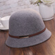 JIASHENGXI hat women's autumn and winter Korean style woolen hat casual versatile fisherman hat British retro belt bowler hat black M (56-58cm)