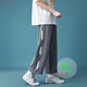 Pantalones de seda de hielo de Mingfutian (Mingfutiano) para hombres en primavera y verano Armario deportivo Nuevo Sports para hombres en Hong Kong Estudiante juvenil Pantalones casuales deportivos para hombres 221 Pantalones de seda de hielo blanco XL (peso recomendado 120-140 Jin [Jin equivale a 0.5 kg])