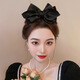Xinghengmeng Big Bow Clip Women's 2024 High-end Face Revealing Small Back Head Hair Shark Clip Large Clip Hairpin Decoration Black Satin Bow Clip
