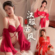 女士性感睡衣连体女极度诱惑免脱套装角色扮演夫妻刺激丝袜吊带变 9904-醉酒蝴蝶红色 均码