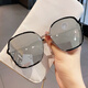 Mijilin 2022 new style sunglasses for women, sun protection, slimming, large frame, fashionable Korean version, Internet celebrity, same style, versatile sunglasses, white glasses + mirror box + mirror cloth