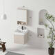 Youguan Space Creamy Aluminium Salle de bain salle de bain salle de bain en céramique pour lavabo intégré armoire de lavabo à lavabo de salle de bain