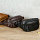 Cool kangaroo waist bag men's genuine leather cowhide multifunctional large capacity oblique crossing construction site work running waist new mobile phone bag 866 gray